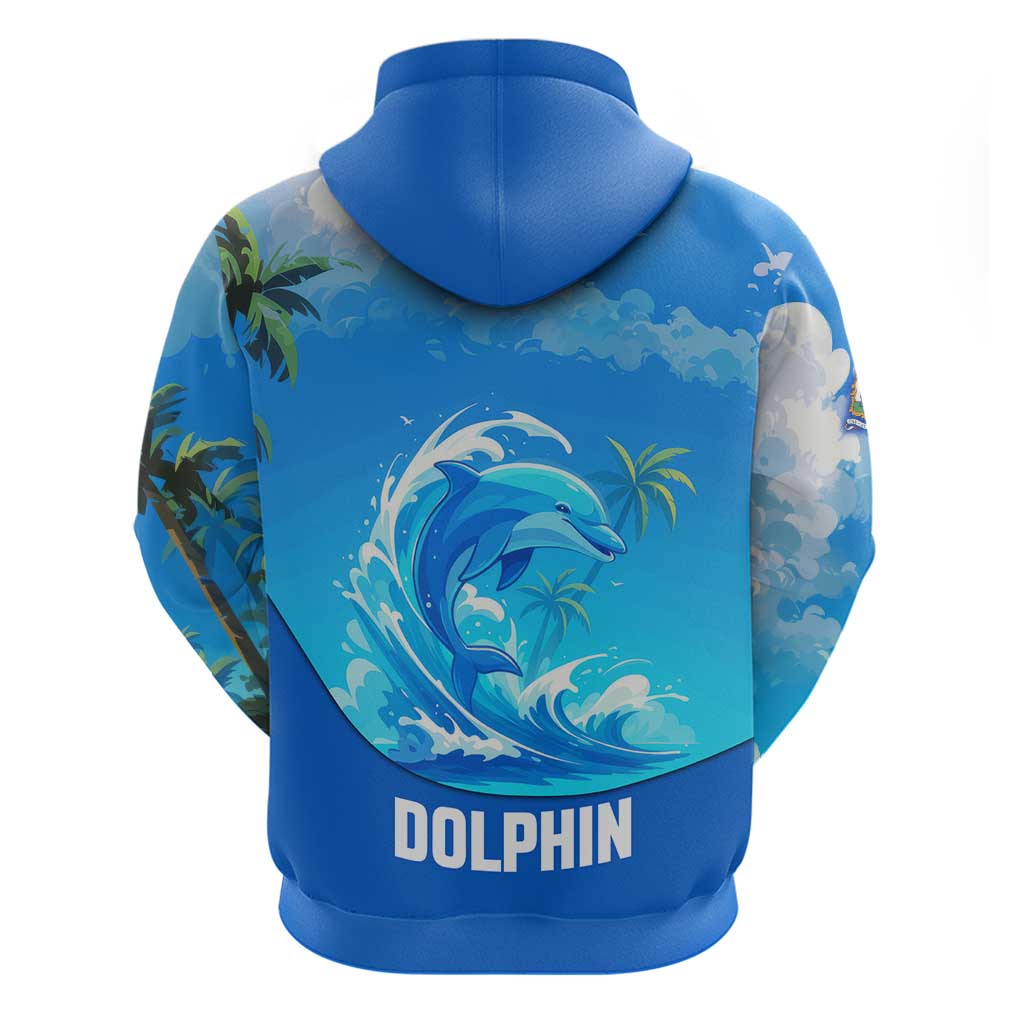 Saint Vincent and the Grenadines Dolphin Hoodie with Ocean Wave and Tropical Island Design TS04