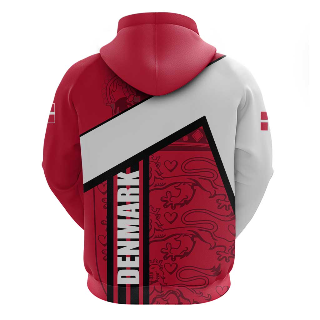 Denmark Hoodie Danish Coat of Arms, National Flag, Bold Scandinavian Heritage Design TS04