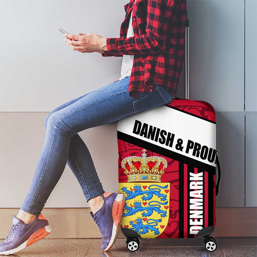 Denmark Luggage Cover Danish Coat of Arms, National Flag, Bold Scandinavian Heritage Design TS04