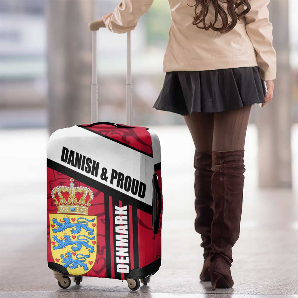Denmark Luggage Cover Danish Coat of Arms, National Flag, Bold Scandinavian Heritage Design TS04