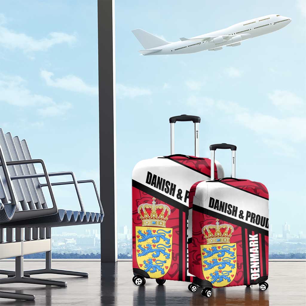 Denmark Luggage Cover Danish Coat of Arms, National Flag, Bold Scandinavian Heritage Design TS04
