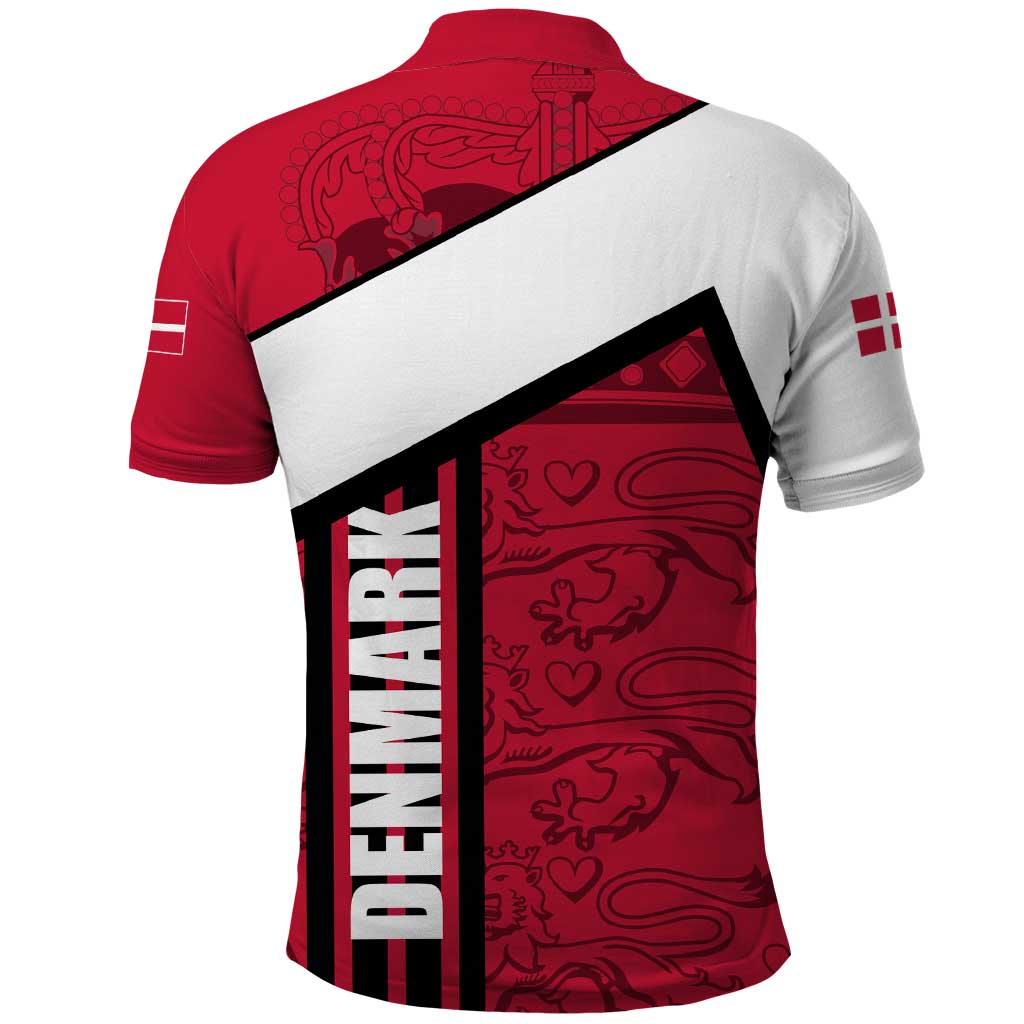 Denmark Polo Shirt Danish Coat of Arms, National Flag, Bold Scandinavian Heritage Design TS04