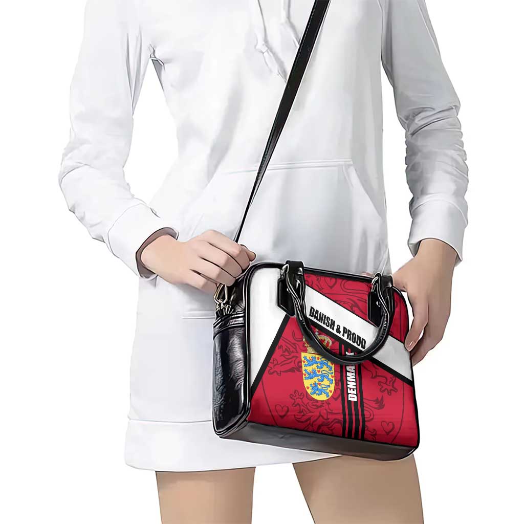 Denmark Shoulder Handbag Danish Coat of Arms, National Flag, Bold Scandinavian Heritage Design TS04
