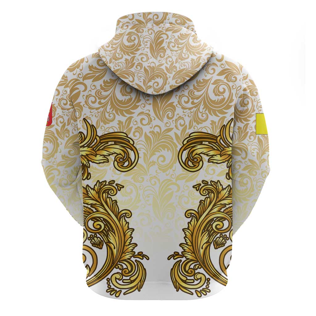 Vatican Gold Baroque Hoodie Papal Crown & Keys Vintage Catholic TS04