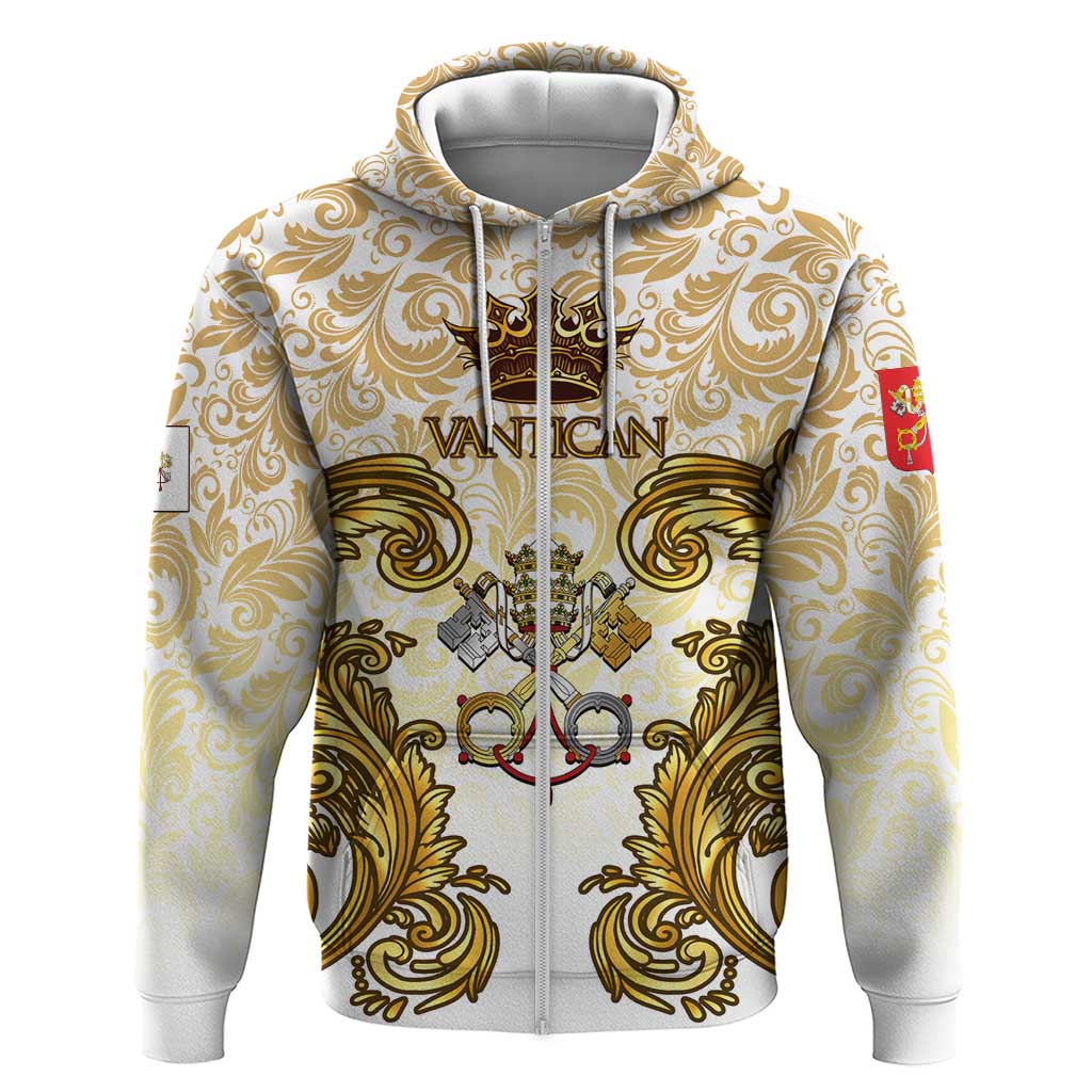 Vatican Gold Baroque Hoodie Papal Crown & Keys Vintage Catholic TS04