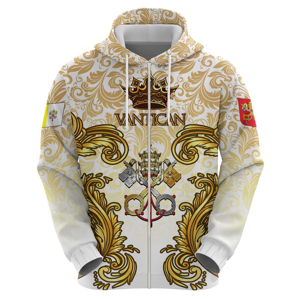 Vatican Gold Baroque Hoodie Papal Crown & Keys Vintage Catholic TS04