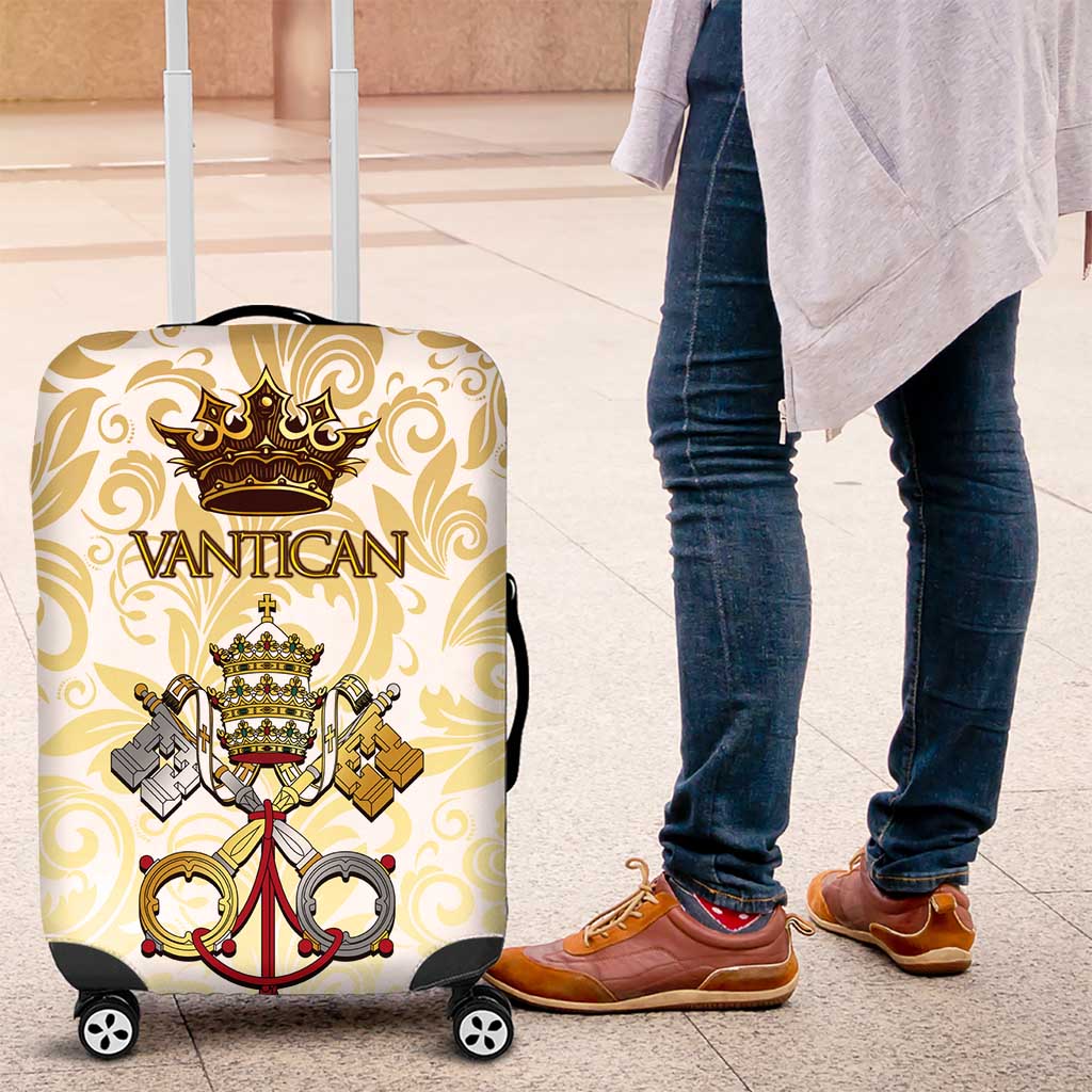 Vatican Gold Baroque Luggage Cover Papal Crown & Keys Vintage Catholic TS04