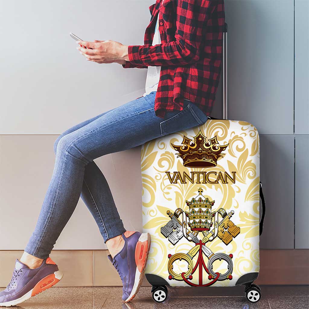 Vatican Gold Baroque Luggage Cover Papal Crown & Keys Vintage Catholic TS04