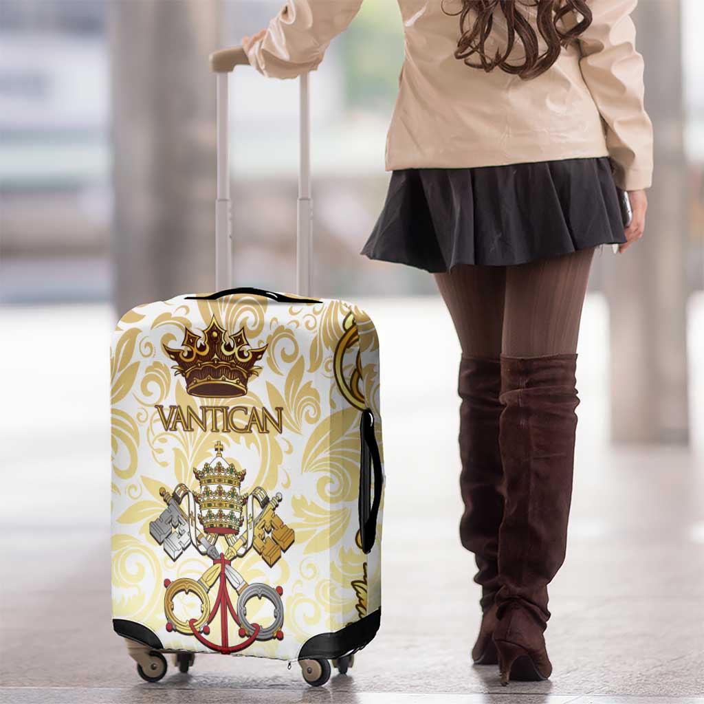 Vatican Gold Baroque Luggage Cover Papal Crown & Keys Vintage Catholic TS04