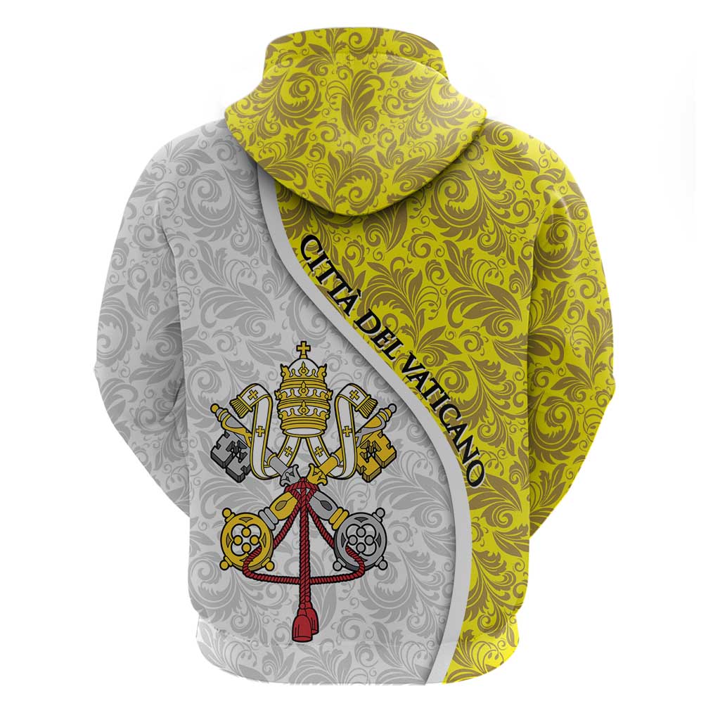 Vatican City Hoodie Papal Keys & Tiara Emblem with Gold Baroque Pattern TS04