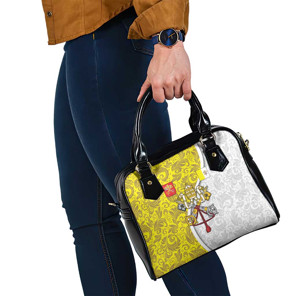 Vatican City Shoulder Handbag Papal Keys & Tiara Emblem with Gold Baroque Pattern TS04