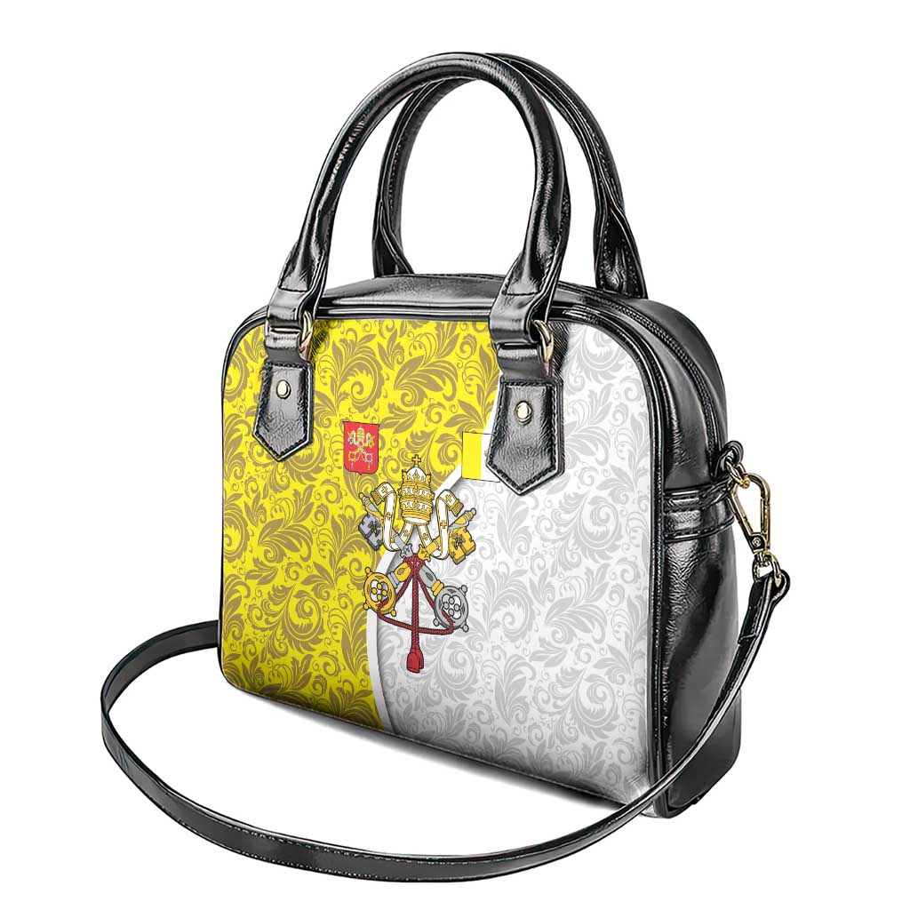Vatican City Shoulder Handbag Papal Keys & Tiara Emblem with Gold Baroque Pattern TS04