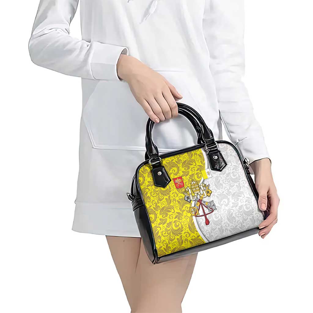 Vatican City Shoulder Handbag Papal Keys & Tiara Emblem with Gold Baroque Pattern TS04