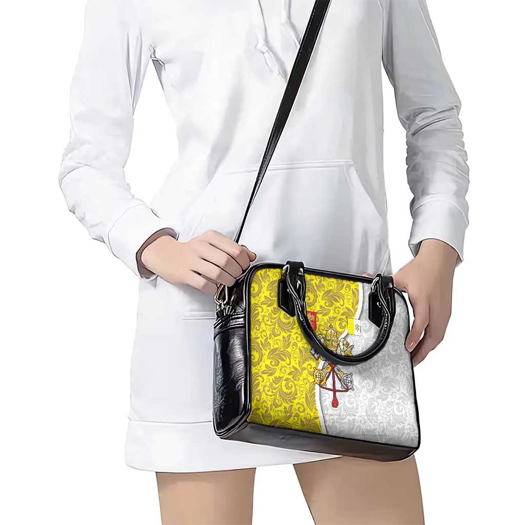 Vatican City Shoulder Handbag Papal Keys & Tiara Emblem with Gold Baroque Pattern TS04