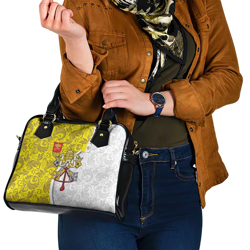 Vatican City Shoulder Handbag Papal Keys & Tiara Emblem with Gold Baroque Pattern TS04