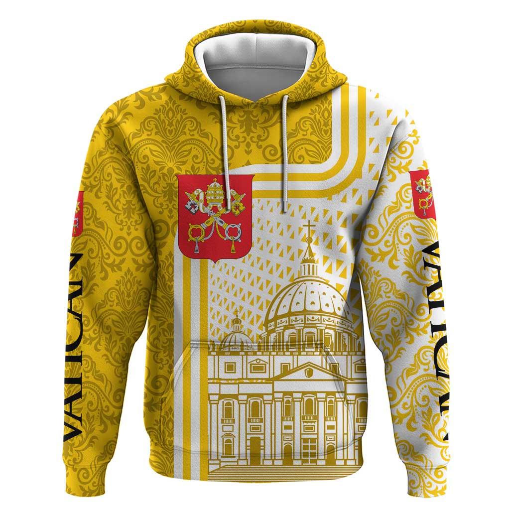 Vatican City Hoodie St. Peters Basilica & Papal Emblem Gold Ornate Architecture TS04