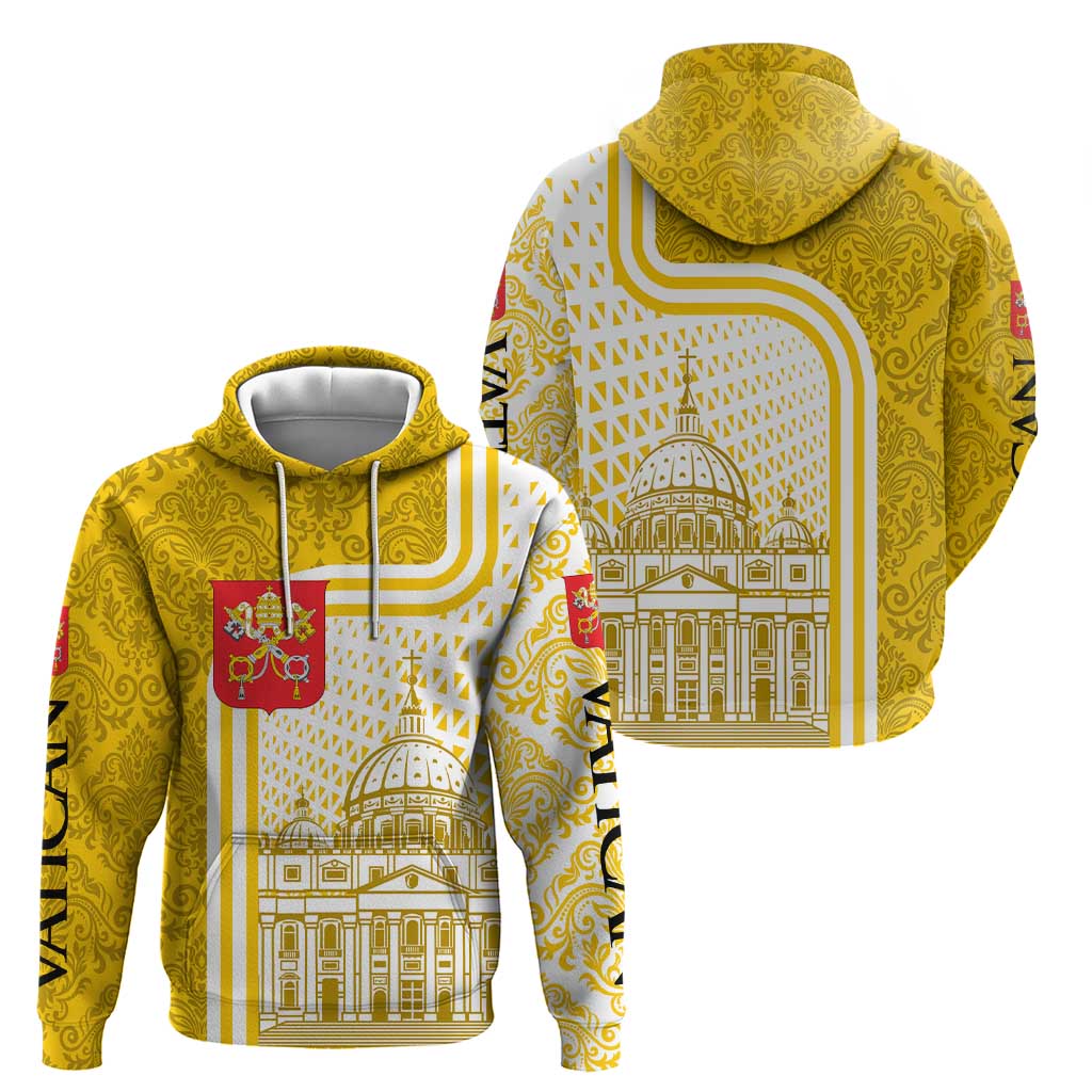 Vatican City Hoodie St. Peters Basilica & Papal Emblem Gold Ornate Architecture TS04
