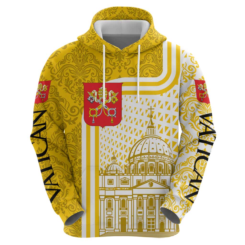 Vatican City Hoodie St. Peters Basilica & Papal Emblem Gold Ornate Architecture TS04