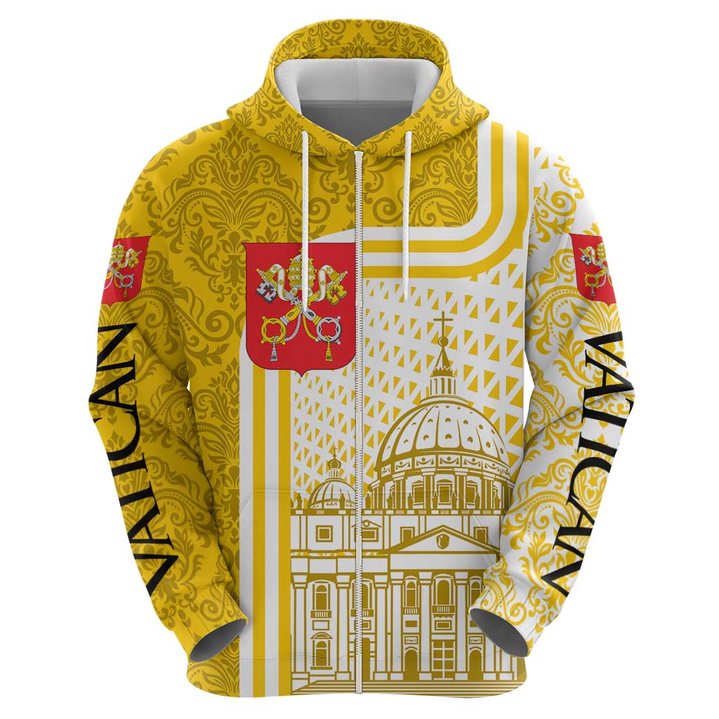 Vatican City Hoodie St. Peters Basilica & Papal Emblem Gold Ornate Architecture TS04