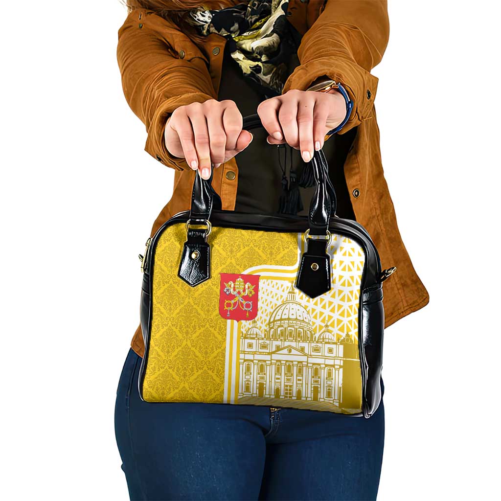 Vatican City Shoulder Handbag St. Peters Basilica & Papal Emblem Gold Ornate Architecture TS04