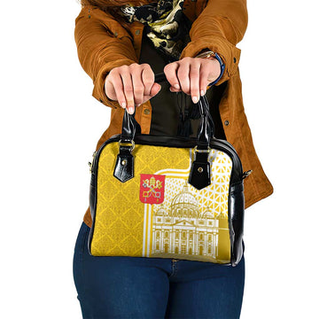 Vatican City Shoulder Handbag St. Peters Basilica & Papal Emblem Gold Ornate Architecture TS04
