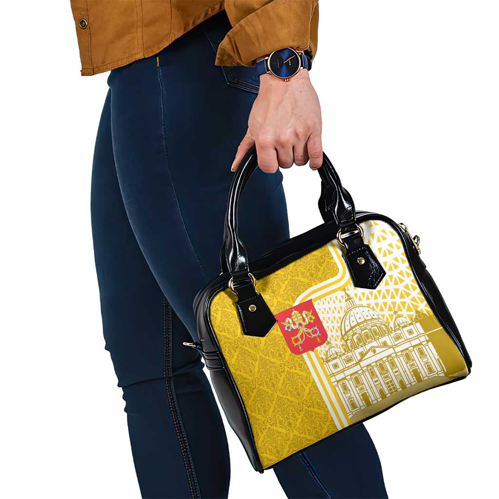 Vatican City Shoulder Handbag St. Peters Basilica & Papal Emblem Gold Ornate Architecture TS04