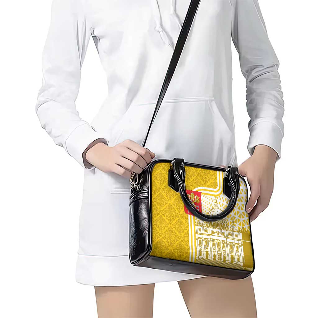 Vatican City Shoulder Handbag St. Peters Basilica & Papal Emblem Gold Ornate Architecture TS04