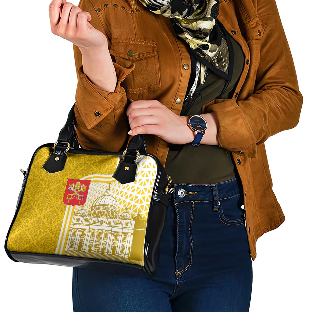 Vatican City Shoulder Handbag St. Peters Basilica & Papal Emblem Gold Ornate Architecture TS04