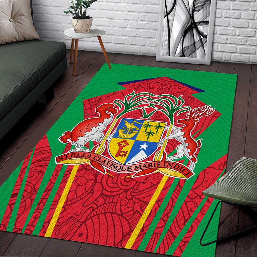 Mauritius Dodo Area Rug Flag Coat of Arms Traditional Patterns TS04