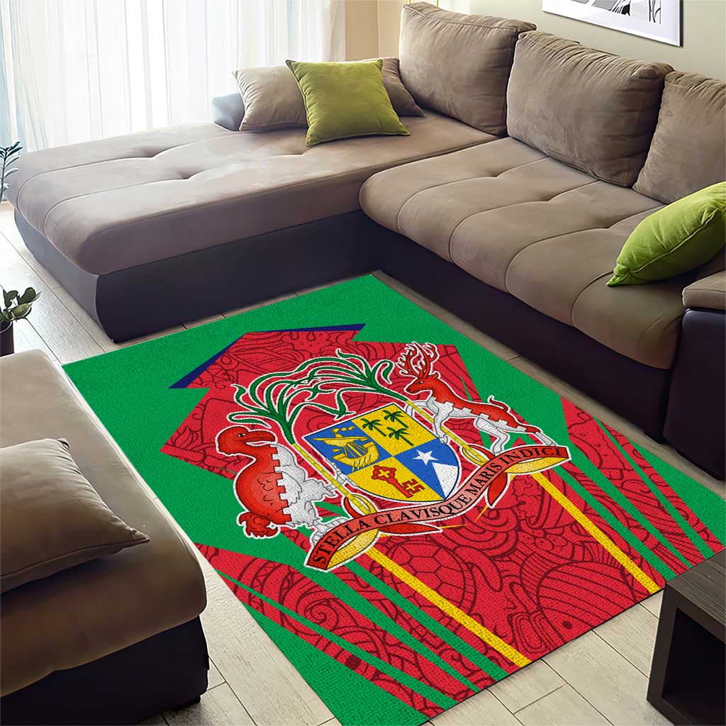 Mauritius Dodo Area Rug Flag Coat of Arms Traditional Patterns TS04