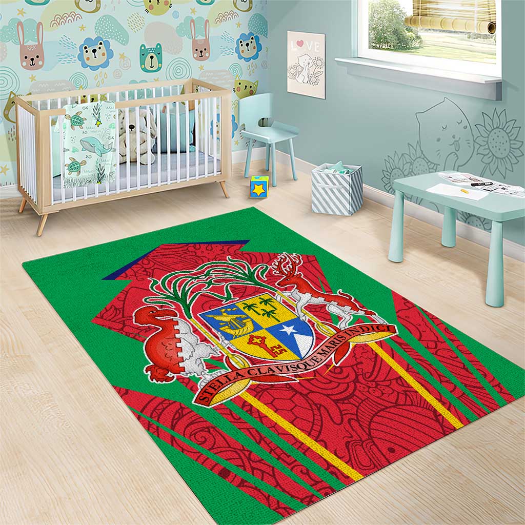 Mauritius Dodo Area Rug Flag Coat of Arms Traditional Patterns TS04