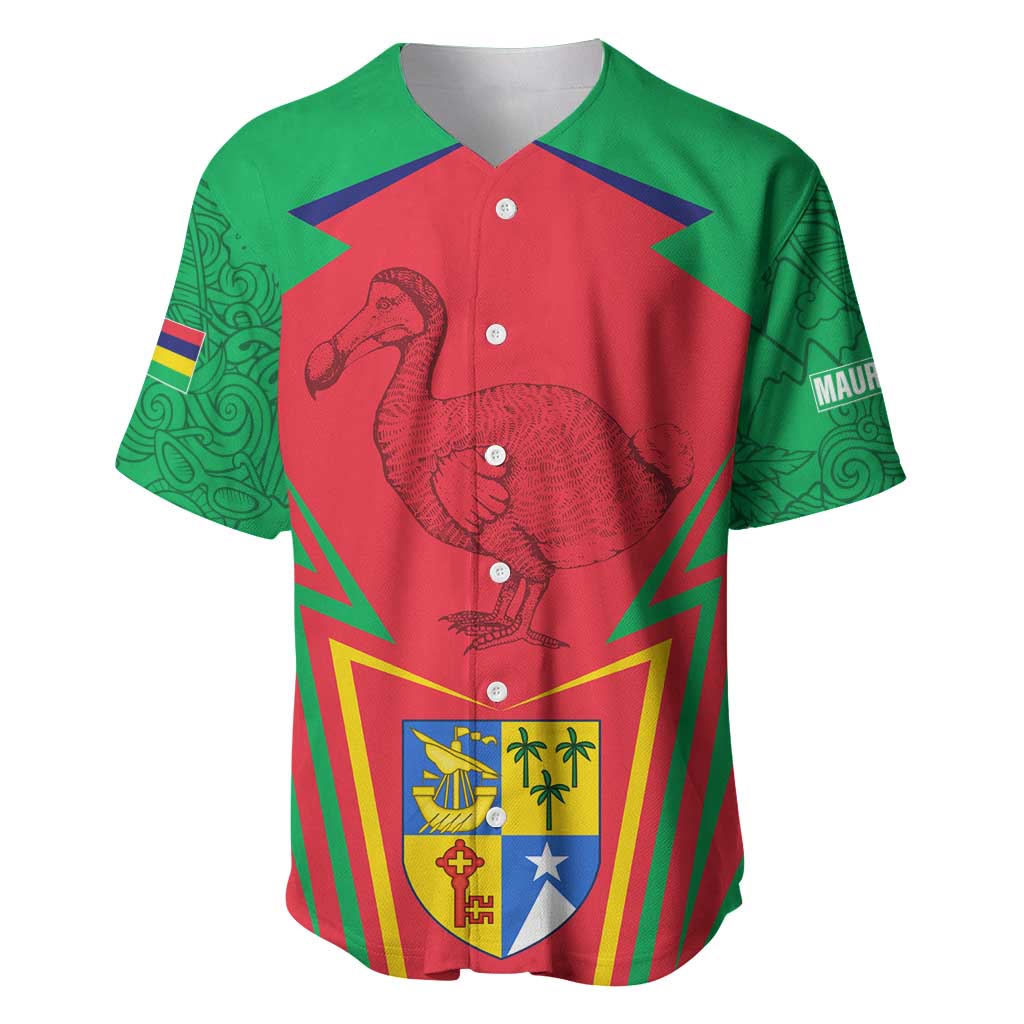 Mauritius Dodo Baseball Jersey Flag Coat of Arms Traditional Patterns TS04