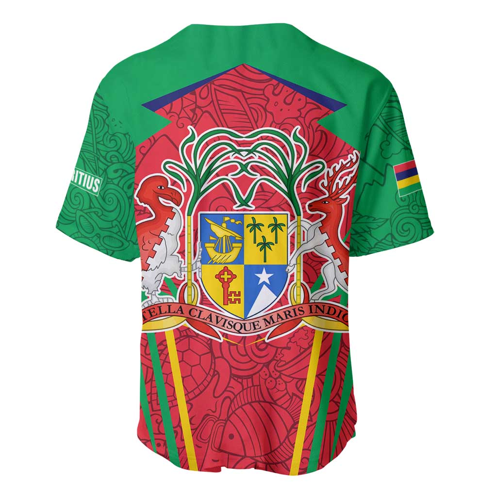 Mauritius Dodo Baseball Jersey Flag Coat of Arms Traditional Patterns TS04