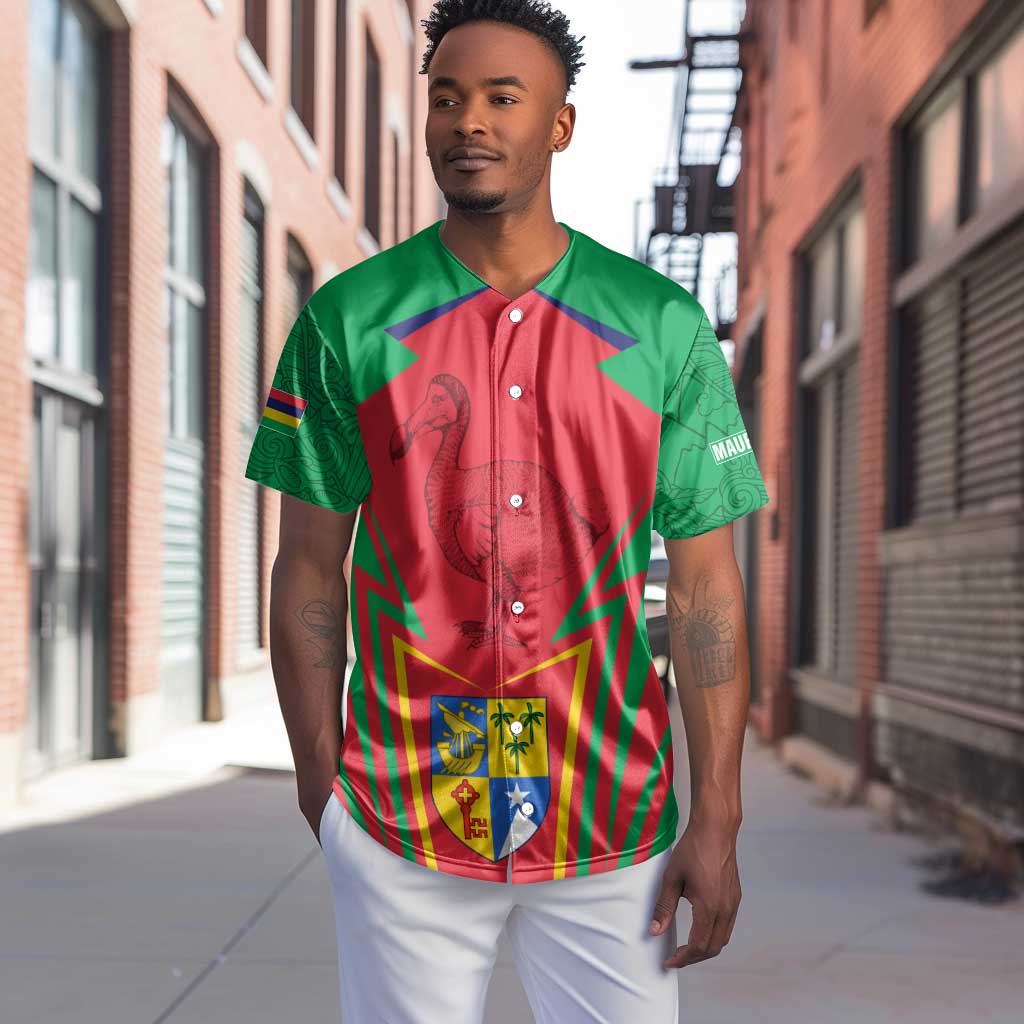 Mauritius Dodo Baseball Jersey Flag Coat of Arms Traditional Patterns TS04