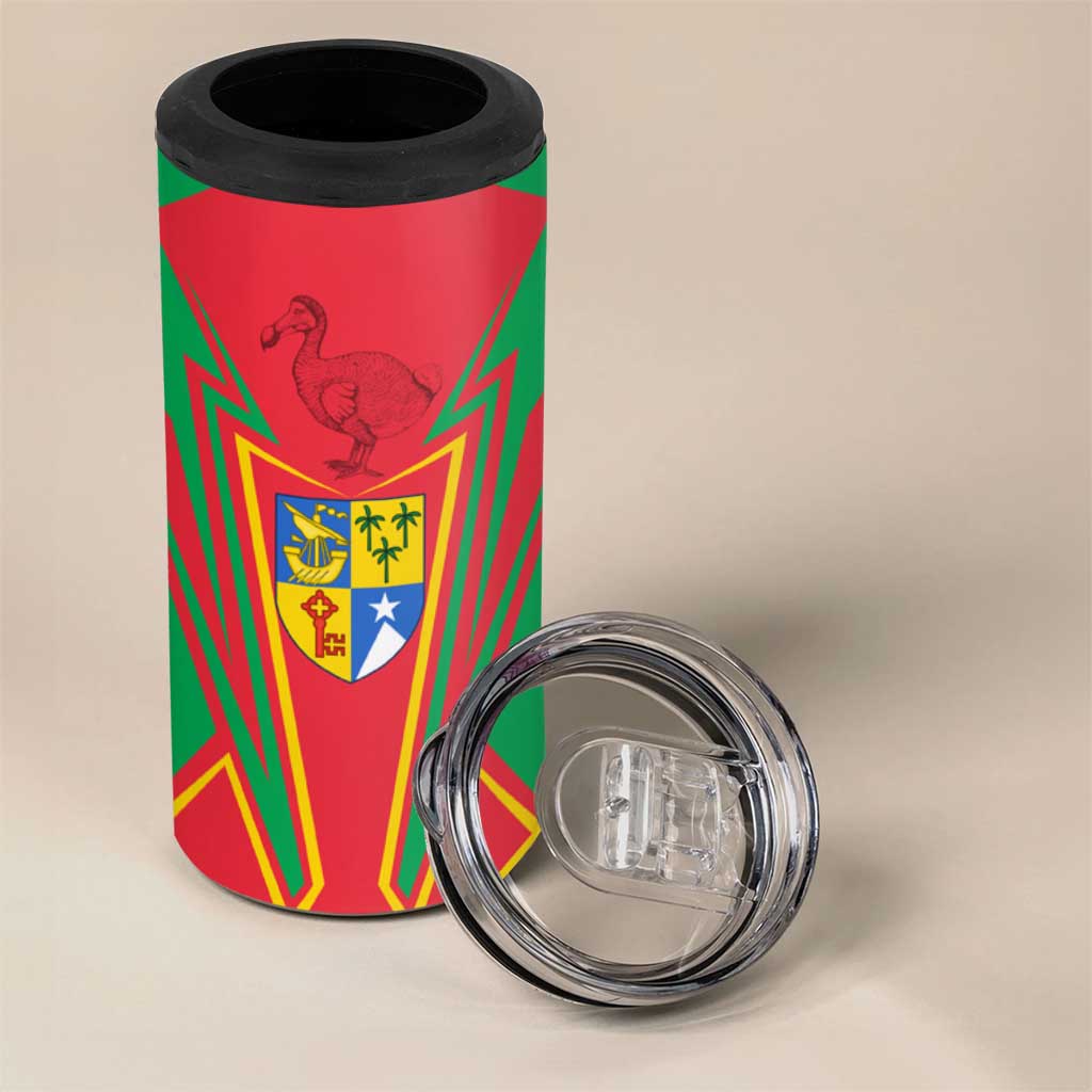 Mauritius Dodo 4 in 1 Can Cooler Tumbler Flag Coat of Arms Traditional Patterns TS04