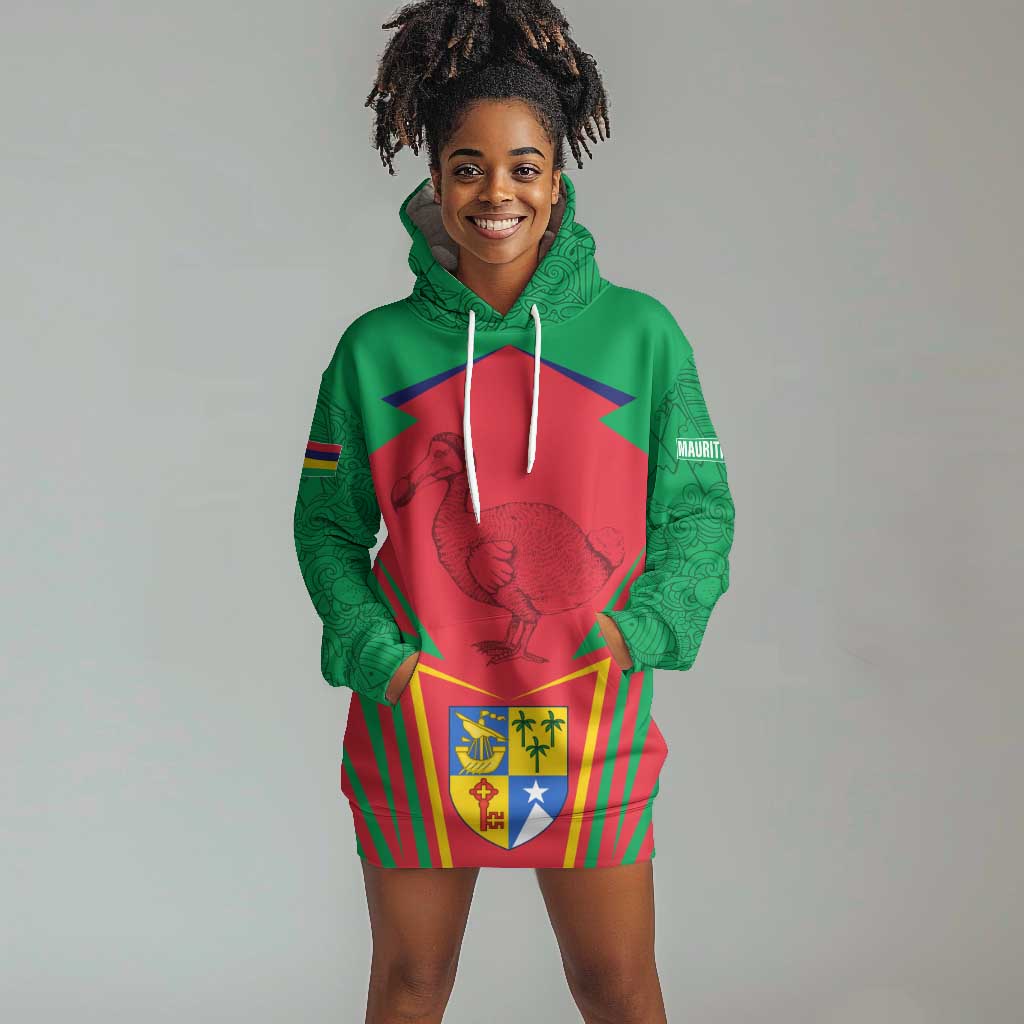 Mauritius Dodo Hoodie Dress Flag Coat of Arms Traditional Patterns TS04