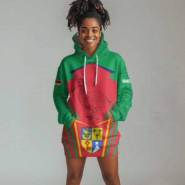 Mauritius Dodo Hoodie Dress Flag Coat of Arms Traditional Patterns TS04