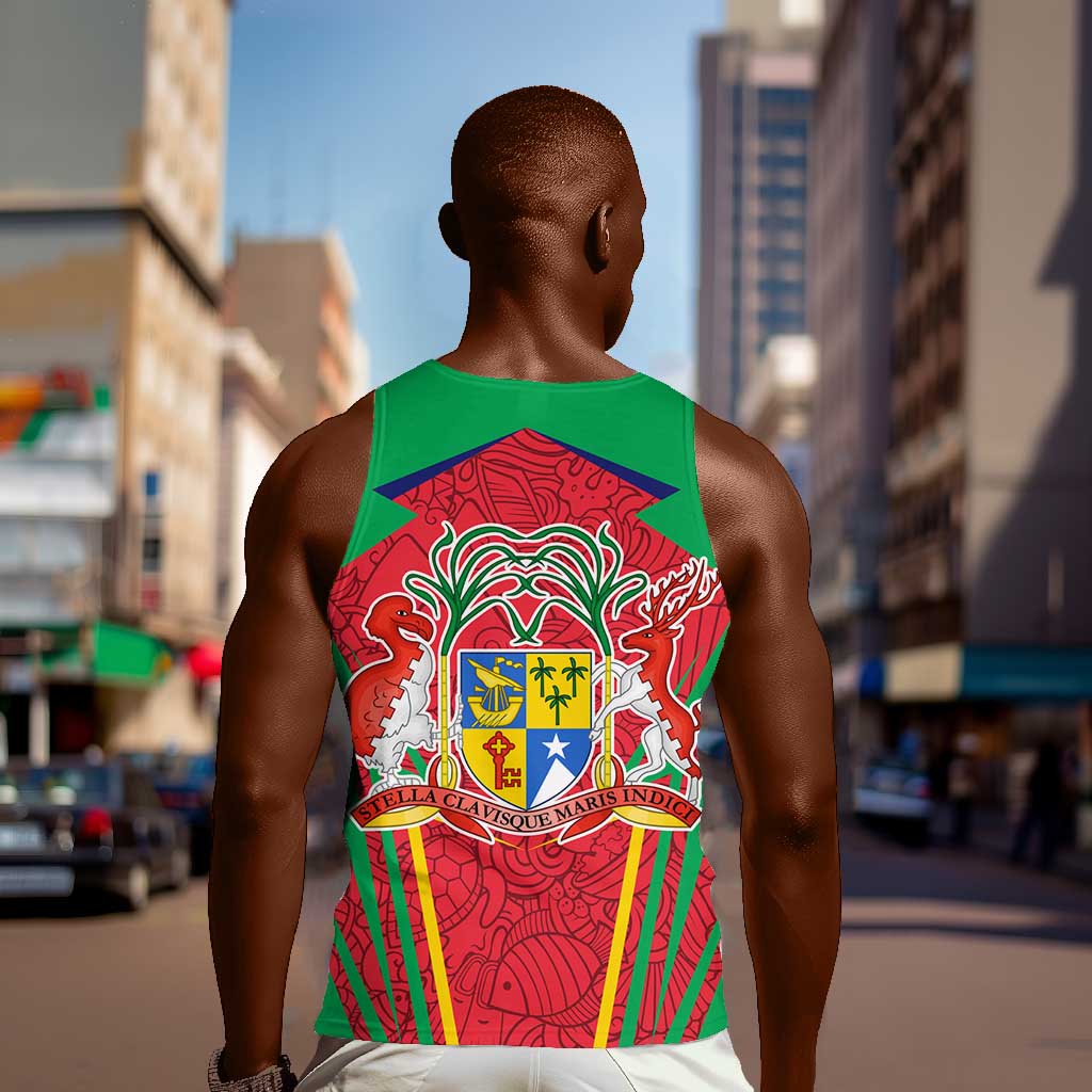 Mauritius Dodo Men Tank Top Flag Coat of Arms Traditional Patterns TS04