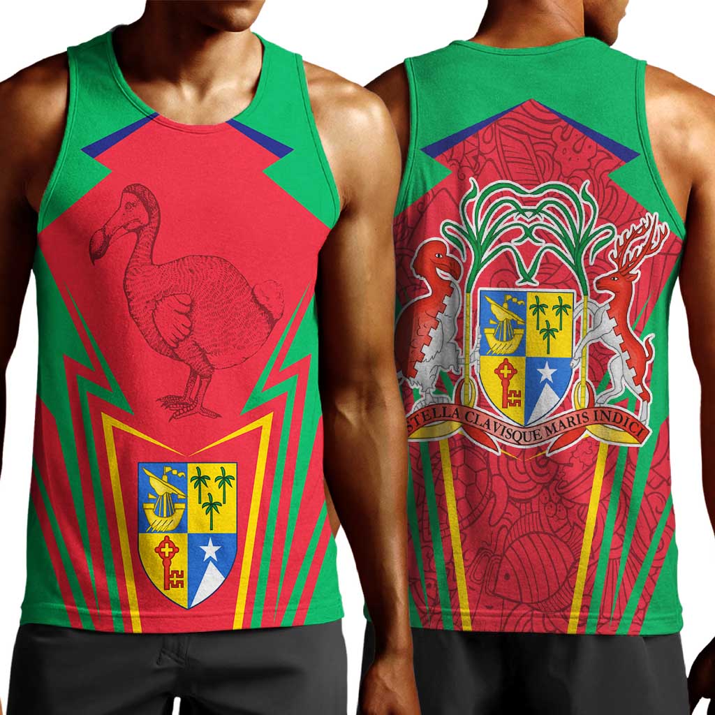 Mauritius Dodo Men Tank Top Flag Coat of Arms Traditional Patterns TS04