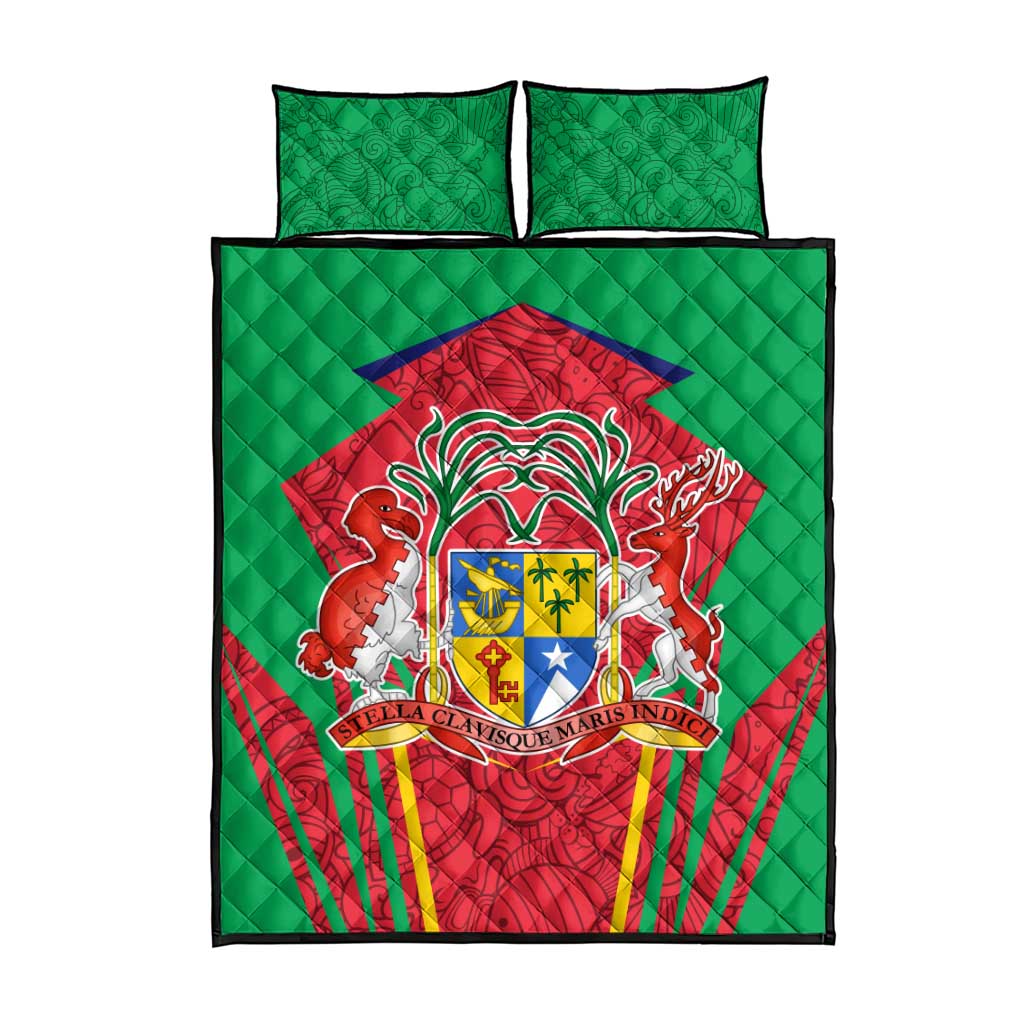 Mauritius Dodo Quilt Bed Set Flag Coat of Arms Traditional Patterns TS04