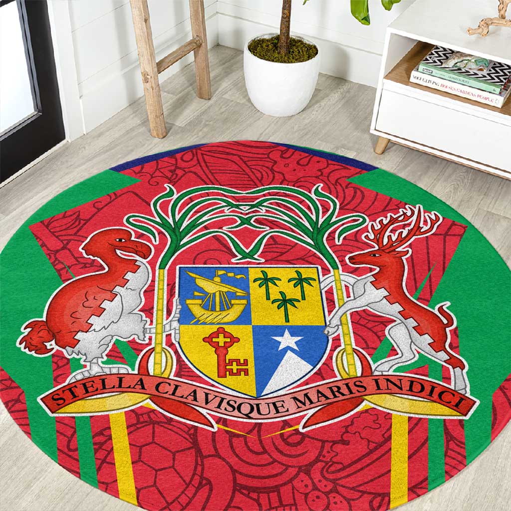 Mauritius Dodo Round Carpet Flag Coat of Arms Traditional Patterns TS04