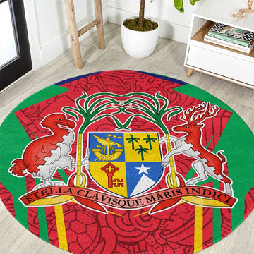 Mauritius Dodo Round Carpet Flag Coat of Arms Traditional Patterns TS04