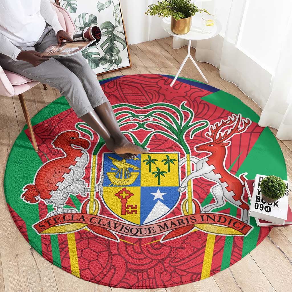 Mauritius Dodo Round Carpet Flag Coat of Arms Traditional Patterns TS04