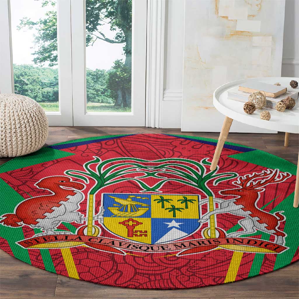 Mauritius Dodo Round Carpet Flag Coat of Arms Traditional Patterns TS04