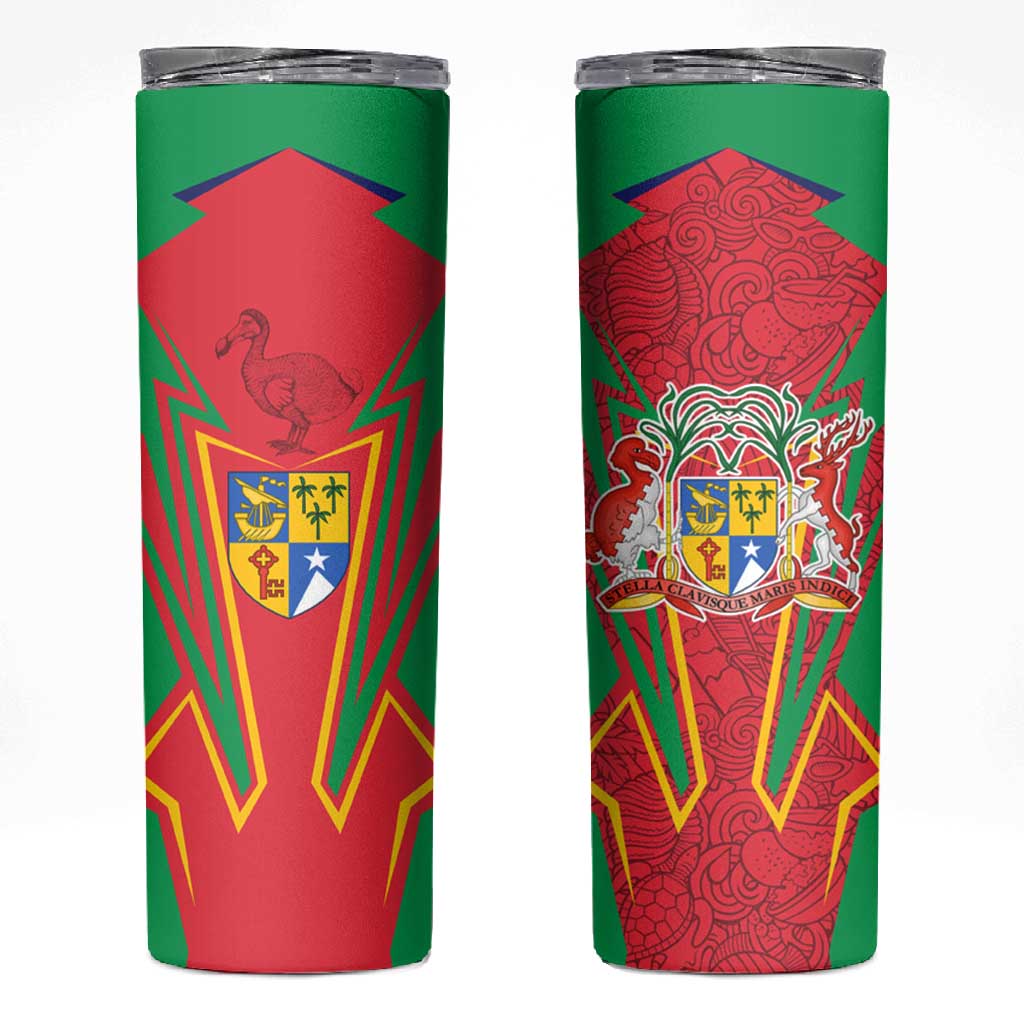 Mauritius Dodo Skinny Tumbler Flag Coat of Arms Traditional Patterns TS04