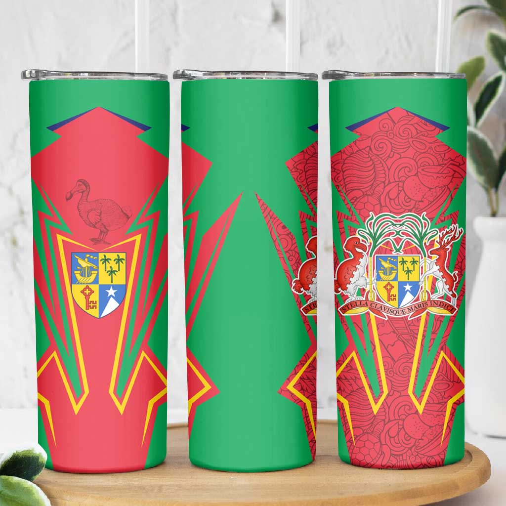Mauritius Dodo Skinny Tumbler Flag Coat of Arms Traditional Patterns TS04