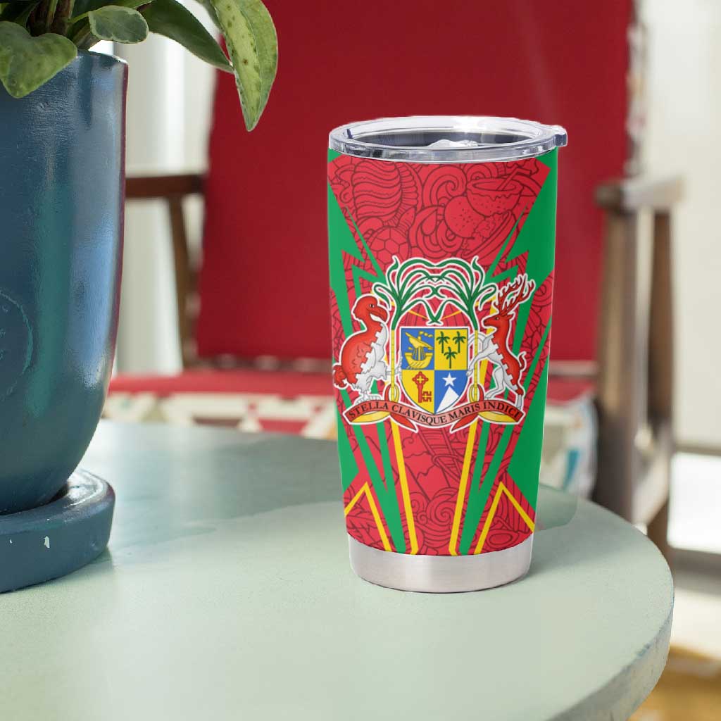 Mauritius Dodo Tumbler Cup Flag Coat of Arms Traditional Patterns TS04
