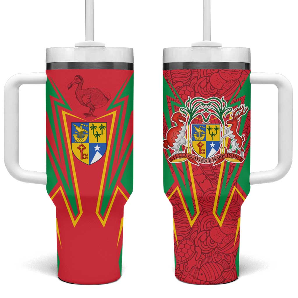 Mauritius Dodo Tumbler With Handle Flag Coat of Arms Traditional Patterns TS04