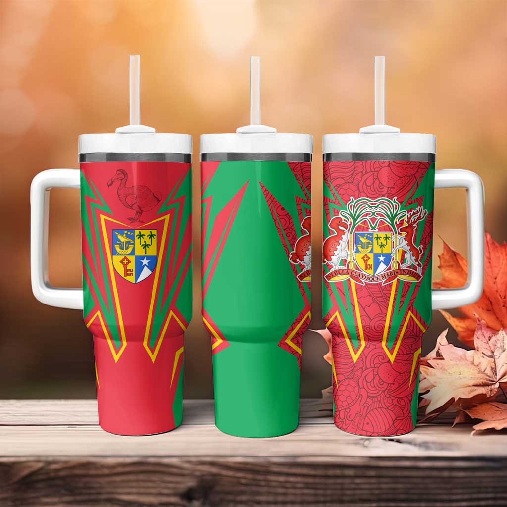 Mauritius Dodo Tumbler With Handle Flag Coat of Arms Traditional Patterns TS04
