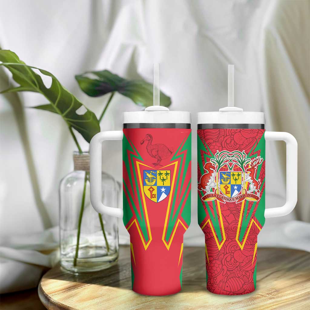 Mauritius Dodo Tumbler With Handle Flag Coat of Arms Traditional Patterns TS04